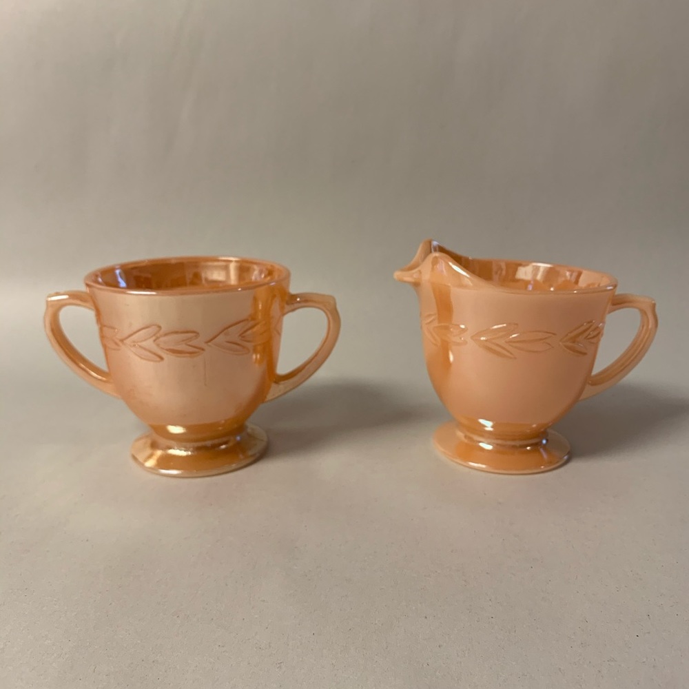 Vintage Fire King Peach Luster Ware Laurel Leaf